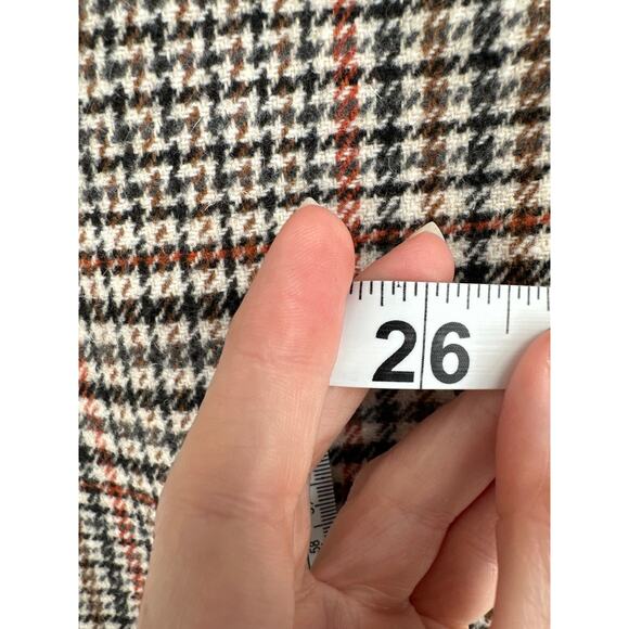 Thakoon Collective Skirt Womens 2 Beige Plaid Mini Academia Grunge Wool Black - Picture 7 of 7